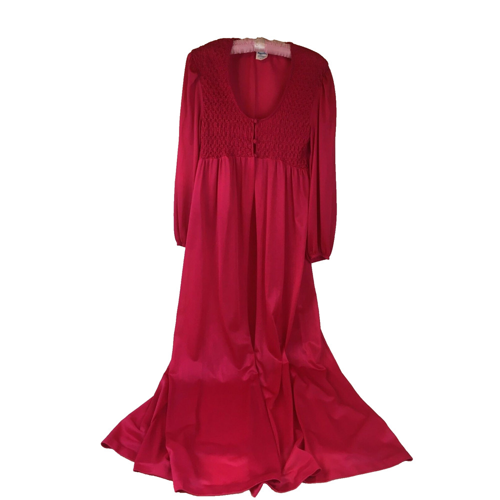 Vintage Kayser Robe Medium Fuschia  Boudoir Hollywood Glamour